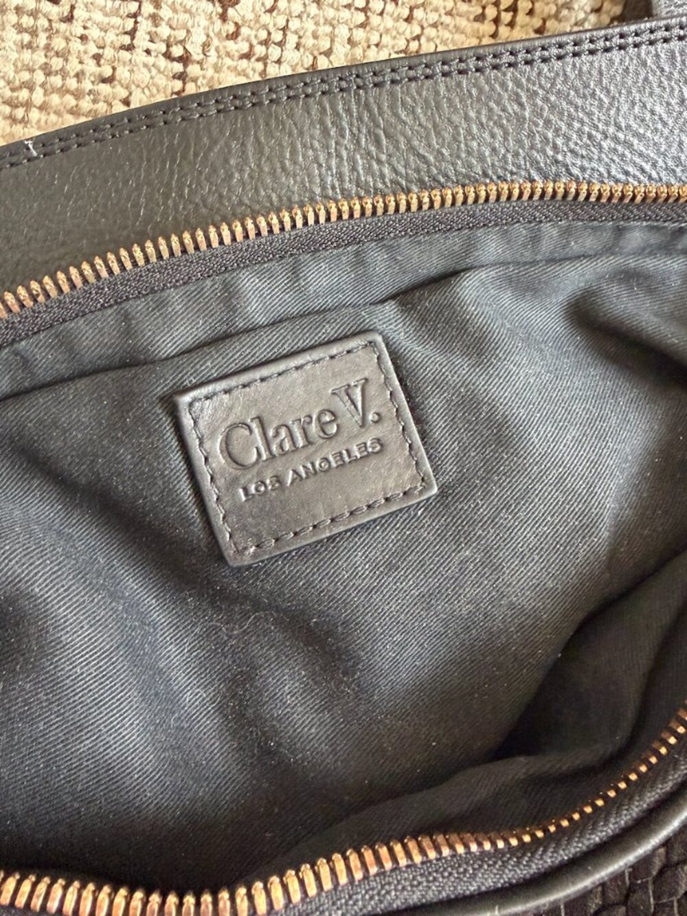 Clare V. Moyen Messenger Crossbody Bag in Black - Picture 4 of 8